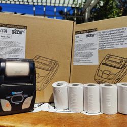 Star Micronics SM-S230i Compact and Portable Bluetooth/USB Receipt Printers (2 Units)