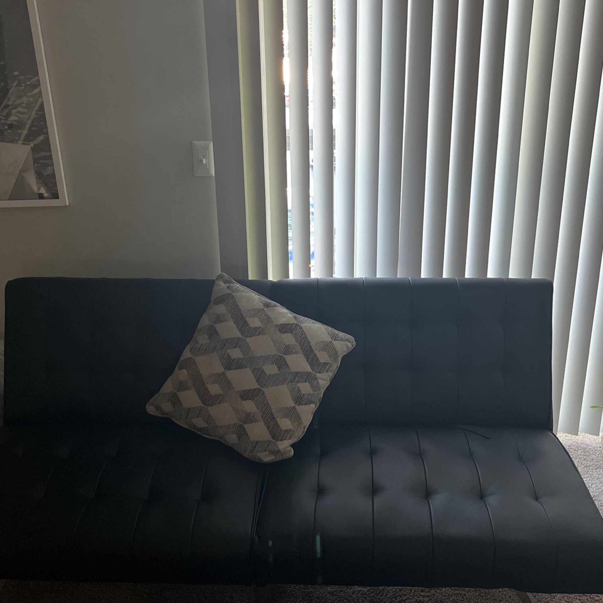 Partially new PU leather futon..
