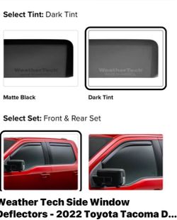 Toyota Tacoma window visor weather tech dark tint