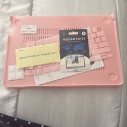 Pink Case For Macbook Air (16”) And Screen Protector Accessories