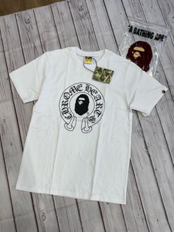 Bape x chrome hearts collab white t