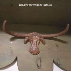Vintage Custom Metal Rodeo Bull Shelf