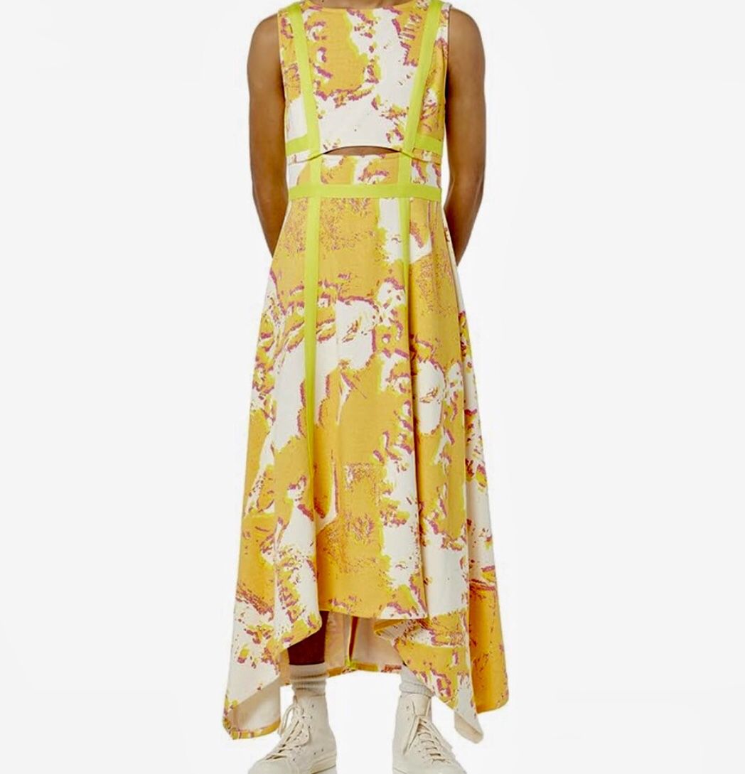 Beautiful Flowy Yellow Dress Size XS  Retails $99