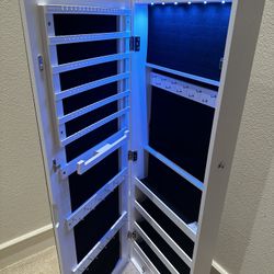 New 42”x14”x4” LED Light Jewelry Armoire Cabinet Organizer 