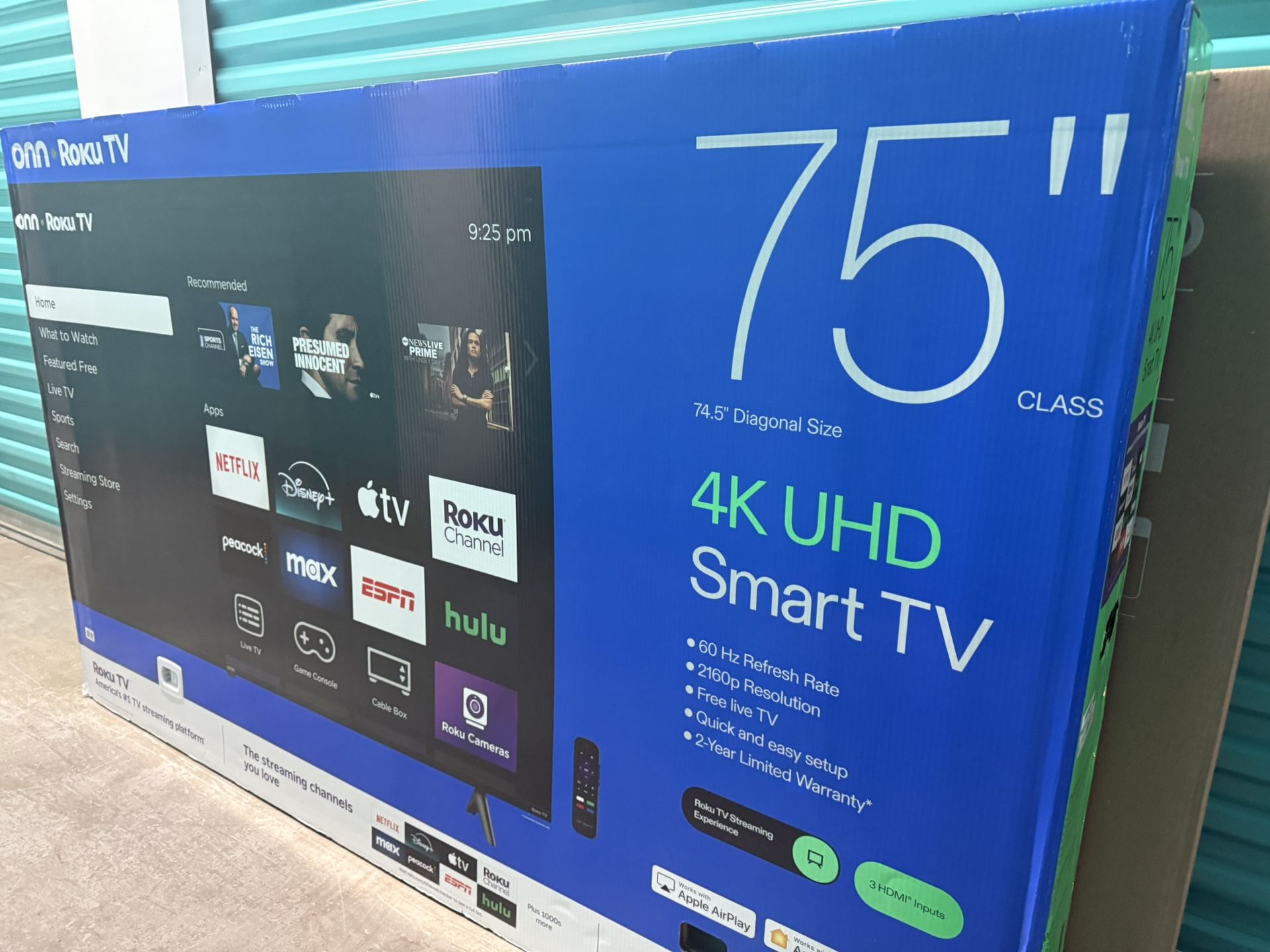 ONN 75” SMART ROKU TV 4K UHD NEW IN Box! DELIVERY AVAILABLE!