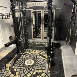 Vesta Fitness PRO SERIES Ultimate Half Rack Functional Trainer w/Smith Machine Bar | 320lb Stack | Gym Equipment | Fitness | Commercial | Squat Rack 