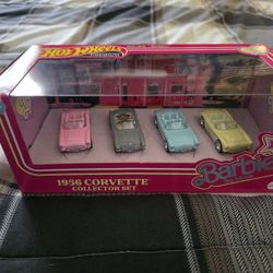 Hot Wheels RLC Barbie 4 Car Corvette Collectible Set