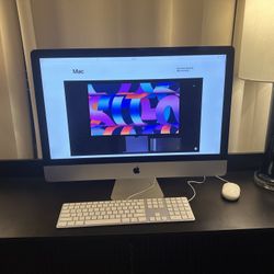 2019 Apple iMac 27-inch 5k Retina Display 32gb Ram 3ghz Intel Core i5 Processor 500gb Storage. macOS sequoia. Wired Keyboard And Mouse. Works Great 