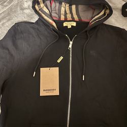 Burberry Unisex Zip up Hoodie Size Large
