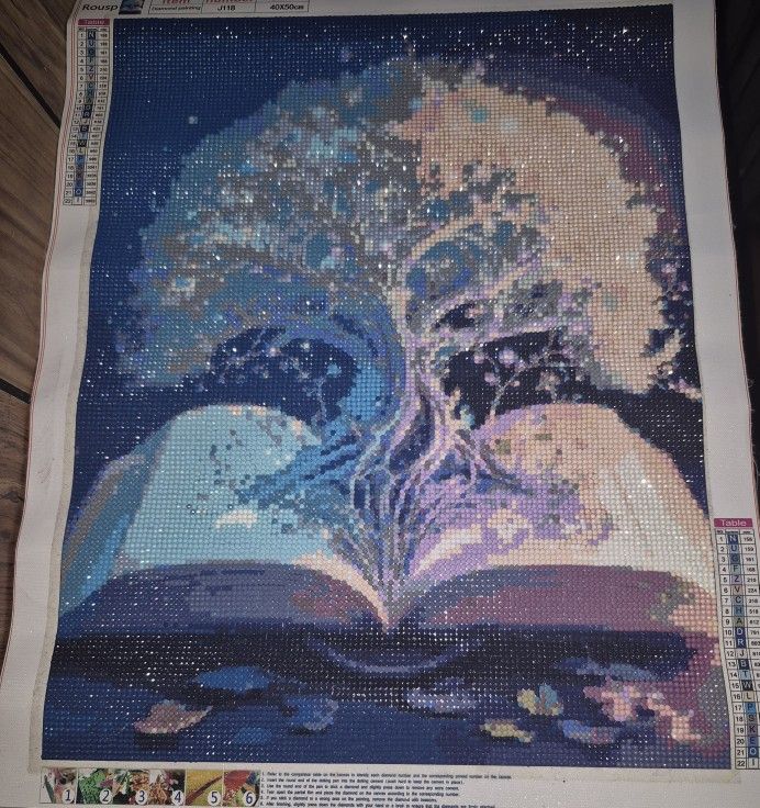 13.5×17.5 Inches. Completed Tree Of Life Diamond Painting 