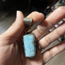 Sterling Silver Larimar Pendant