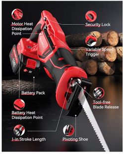 Cordless reciprocating saw.