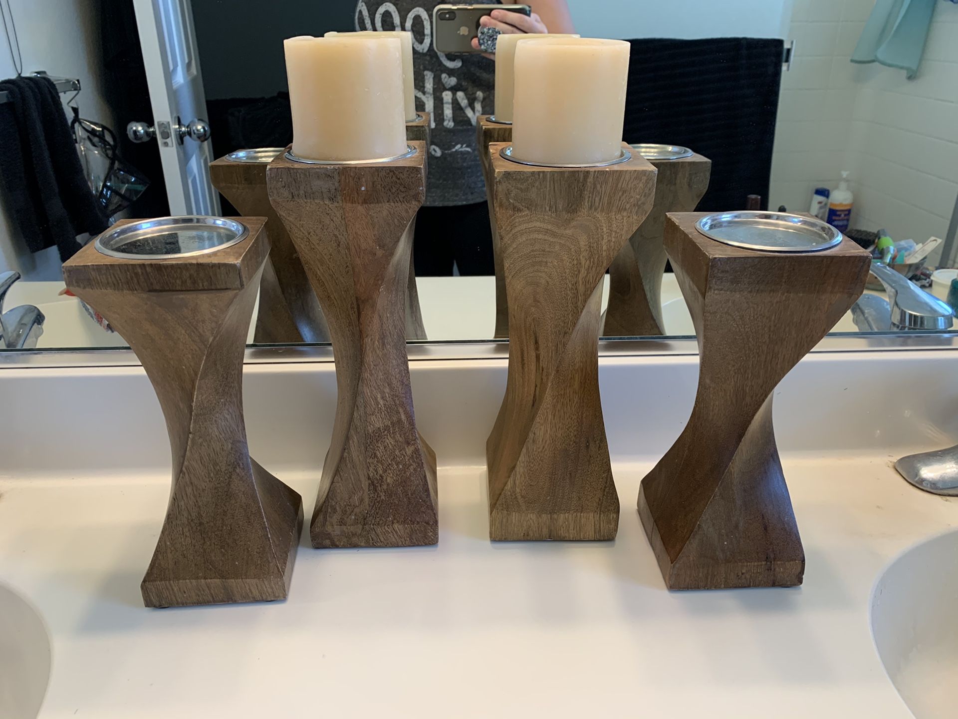 Wooden Candle Set