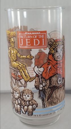 Vintage Star Wars Return of the Jedi: C-3PO and Ewok Glass (1983, Burger King)