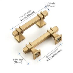 Gold Cabinet Handles - 2.5in