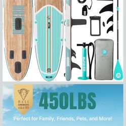 Inflatable Stand Up Paddle Board with SUP Accessories, Anti-Slip EVA Deck, 10’6’’ Inflatable Paddle Boards 