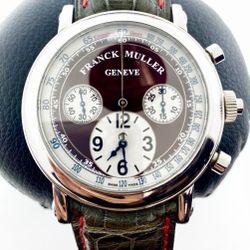Frank Muller Round Chronograph 7002 CC RCDF Mens Wristwatch 42mm - Burgundy Dial We have Louis Vuitton Gucci Chanel Cartier Rolex Breitling Versace MC