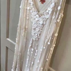 Rare Chan Luu White Sequin Party Dress