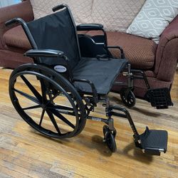 McKesson Wheelchair, Swing Away Foot Leg Rest, Desk Length Arms Flip Back, 20 in Seat, 300 lbs Weight Capacity