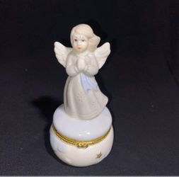 Vintage porcelain angel trinket box