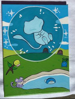 Hand painted Bubble Mew  canvas painting