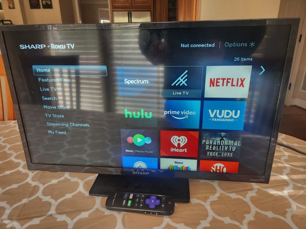 Sharp LCD Model LC-24LB601U Smart Roku TV with Roku Remote