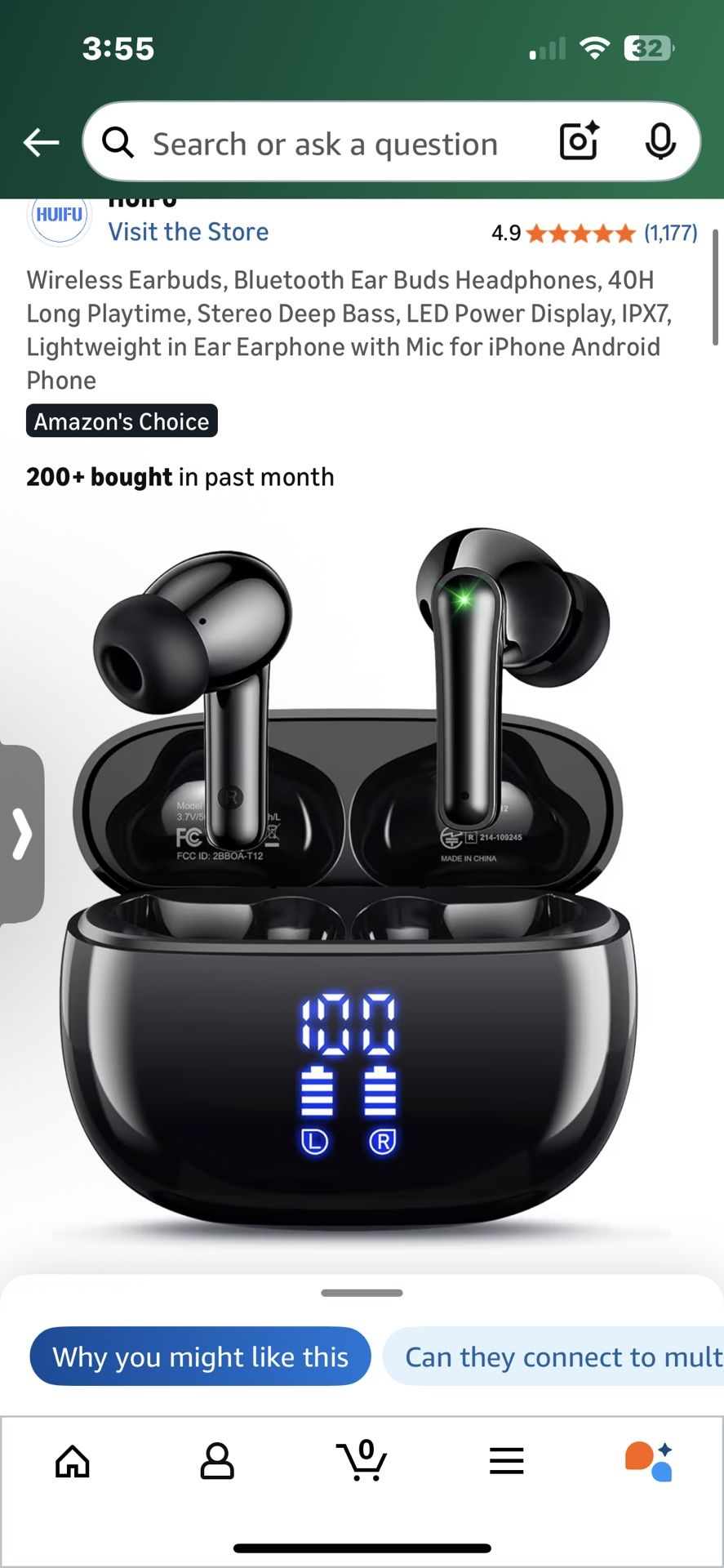 Brand New Wireless Earbuds (Unopened) – Black