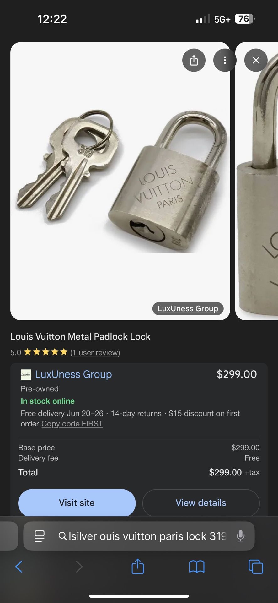 Louis Vuitton Lock