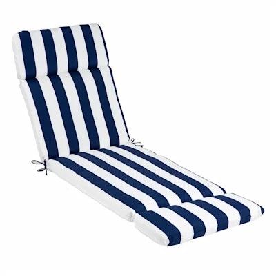 Patio Cushions NEW. 4 Lounge Cushion..Navy Awning Striped Universal Outdoor Chaise Lounge Cushion