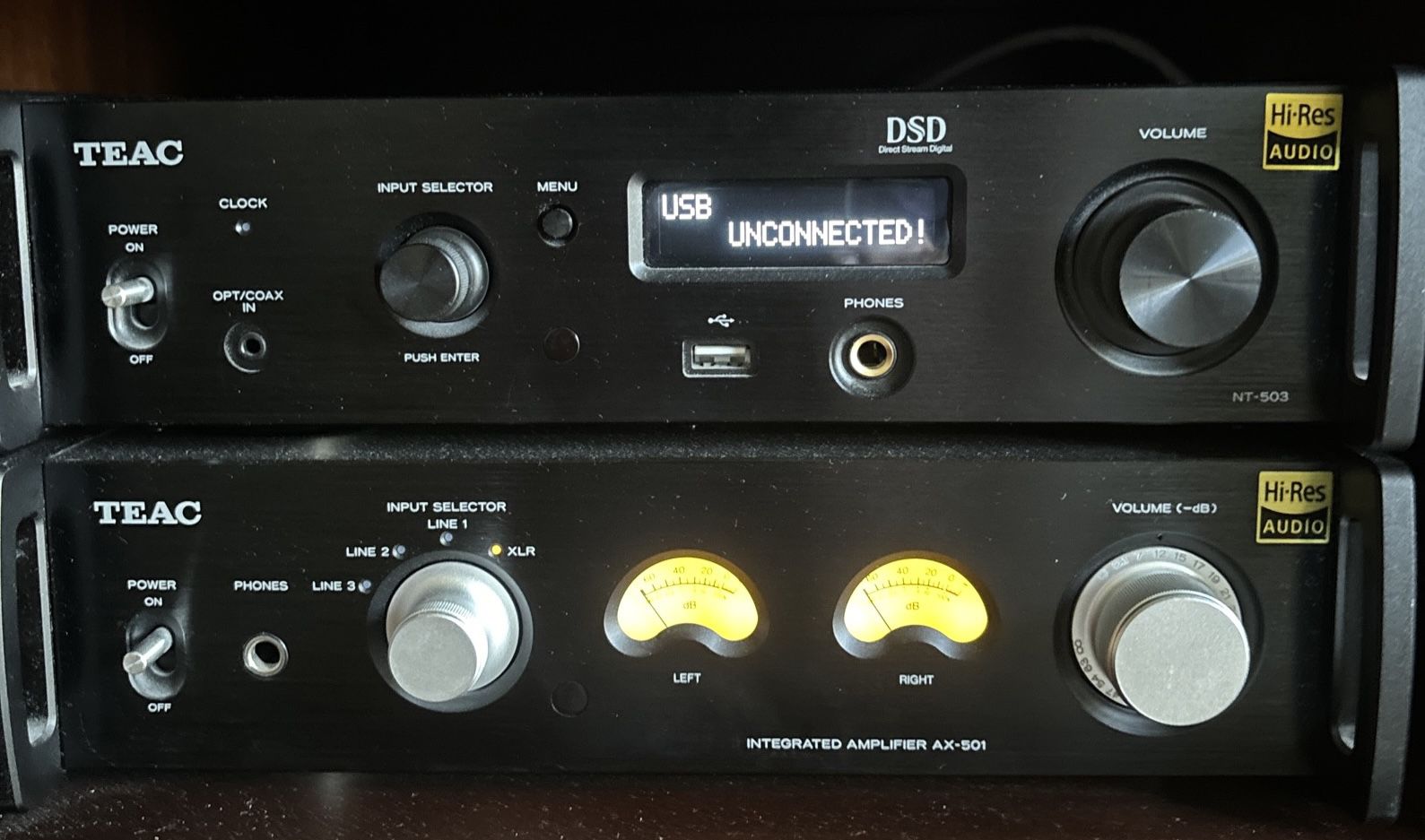 TEAC Reference Series AX-501 Amplifier and NT-503 DAC/Network Player, Like New Condition Retail $2,200