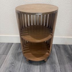 2-Tier Wood Slate Endtable Nightstand