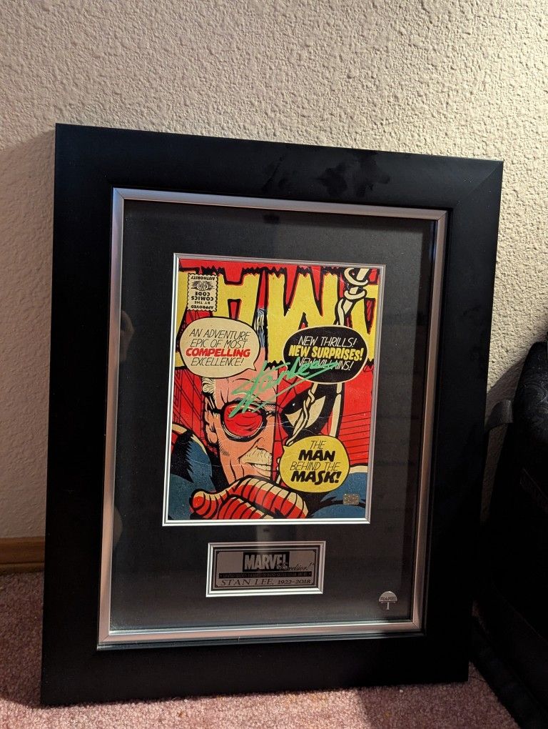 Signed Framed Stan Lee Spiderman