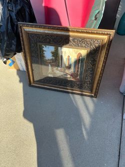 Framed Tuscan Courtyard Wall Art