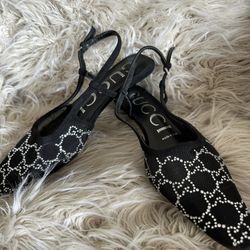 GUCCI Crystal Sling back