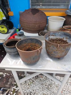 Galvanized and Cast iron pieces for sale! Appointment only prices reasonable