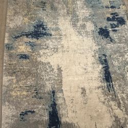 Grey & Gold Abstract Area Rug