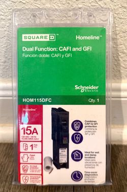 Square D Homeline 15 amp 1 Pole Dual function AFCI/GFCI Circuit Breaker