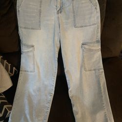 Women’s Xl Baggy Pants With Stretchy Waist Band