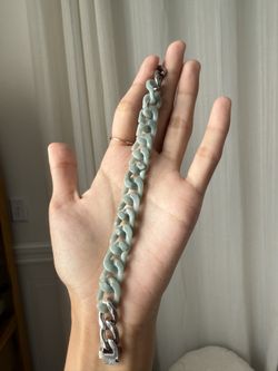 Grade A Natural Green Jadeite Cuban Link Bracelet – 7.5”