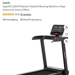 SuperFit 2.25 HP Electric Treadmill Running Machine W/App Control For Home Office New In The Box 