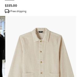 A.P.C. Bobby Oversize Cotton & Linen Corduroy Button-Up Shirt Jacket

 Mens Size Large NWT 