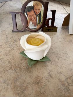 Vintage Ceramic Rose Candle Holder
