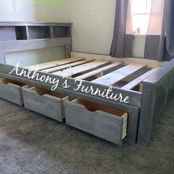 Queen Bed Frame With Drawers 