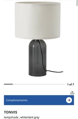 2 IKEA lamps gray glass base - tonvis corded table lamp