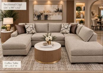 GiGi Sectional with Doble Chaise ** Proudly Made in USA