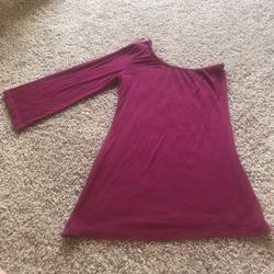 Magenta One Shoulder Shirt