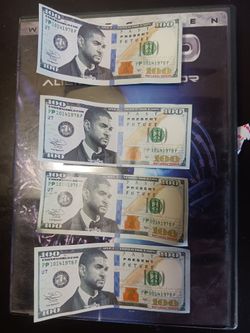 Usher Bucks $100 mini Bills LOT of 4 Vegas MGM Past Present Future Show