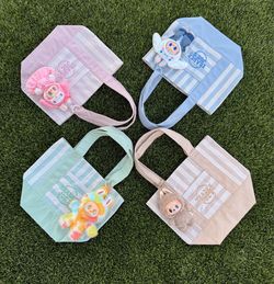 Trader’s Joe  Striped Mini Canvas Tote Bags