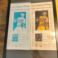 Kobe Bryant - Los Angeles Times, Plates With Print. 