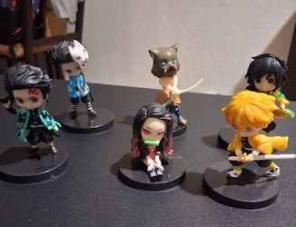 New 6 PCS Anime Demon Slayer Kimetsu no Yaiba Kamado Nezuko Mini Figures